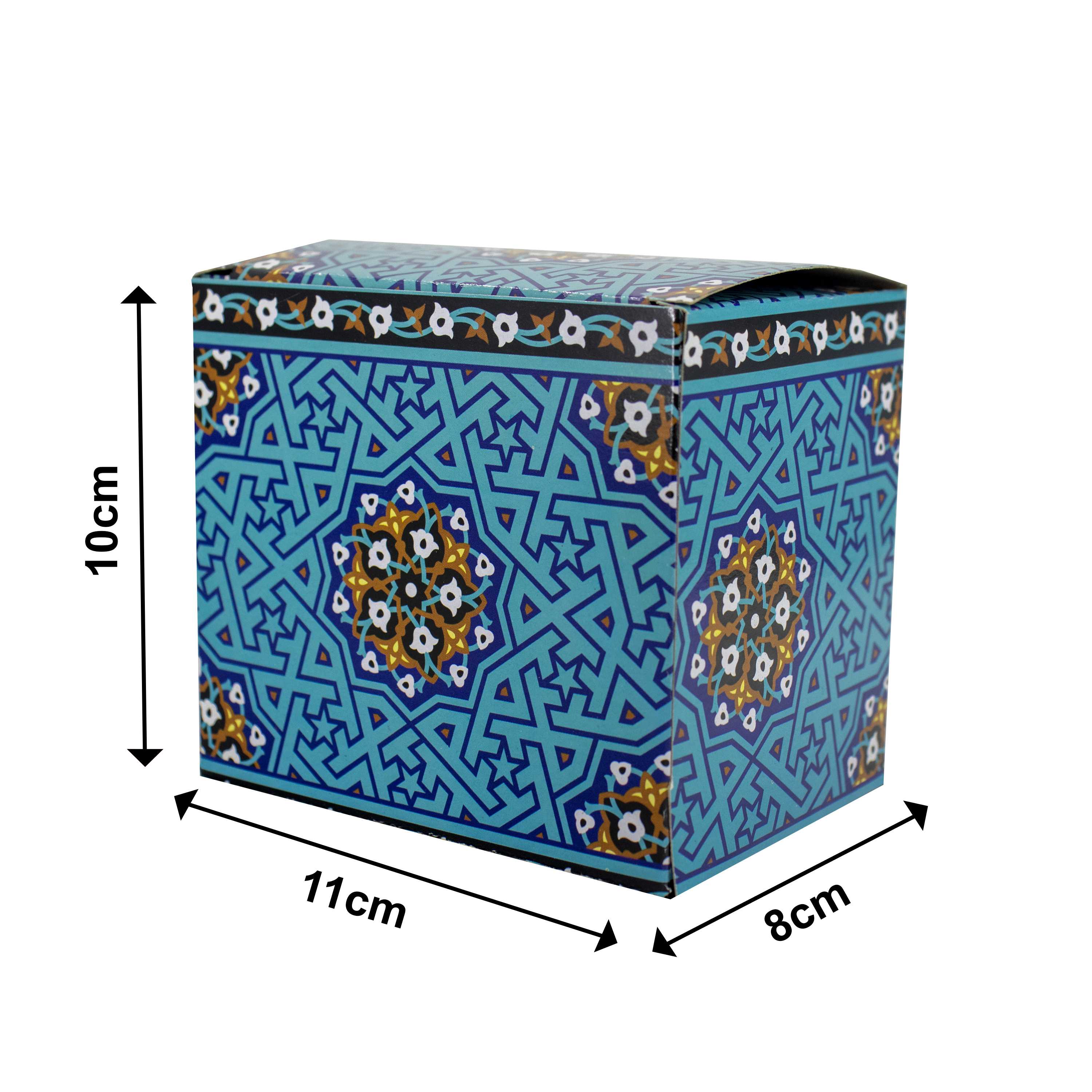 جعبه ماگ(لیوان) آبی با طرح سنتی